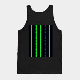 Wavy Neon Green Stripes Tank Top